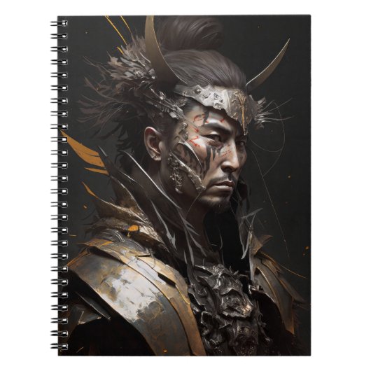 Warrior Portrait Fantasy Painting Dark Character Notizblock (Vorderseite)