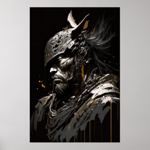 Warrior Portrait Fantasy Painting Dark Character Poster