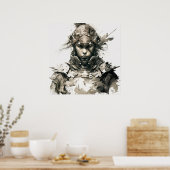 Warrior Portrait Malerei Historisches Abenteuer Poster (Küche)