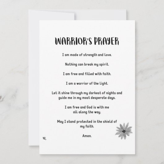 WARRIOR PRAYER FEIERTAGSKARTE (Vorderseite)