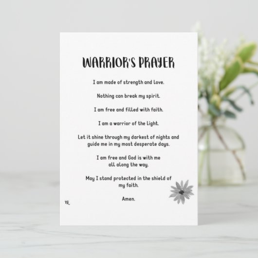 WARRIOR PRAYER FEIERTAGSKARTE (Stehend Vorderseite)