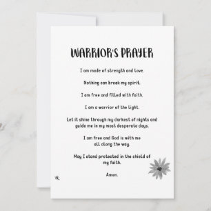 WARRIOR PRAYER FEIERTAGSKARTE