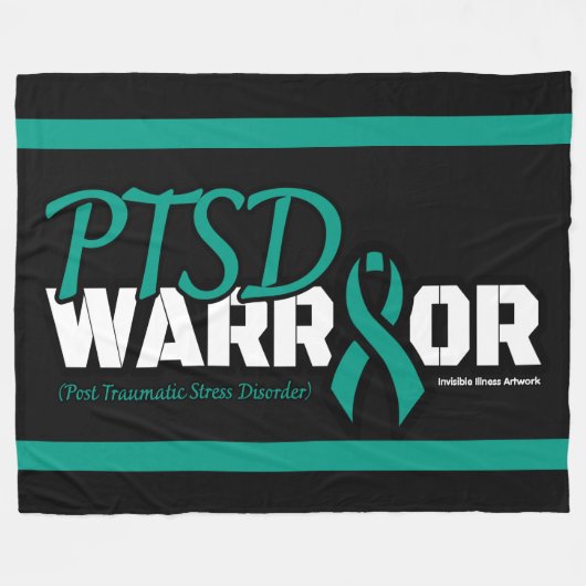 WARRIOR...PTSD FLEECEDECKE (Vorderseite (Horizontal))