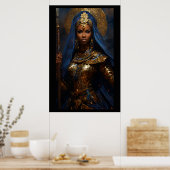 Warrior Queen: Afrikanische Kunstfrauen Ölgemälde Poster (Küche)