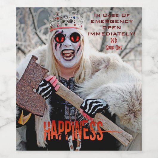 Warrior Queen Happiness Wine Label! Weinetikett (Einzelnes Label)