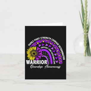 Warrior Rainbow Lila Ribbon Überdosis Awareness Karte