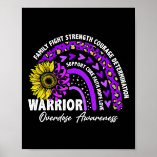 Warrior Rainbow Lila Ribbon Überdosis Awareness Poster