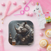 Warrior Rhino Pappteller (Party)