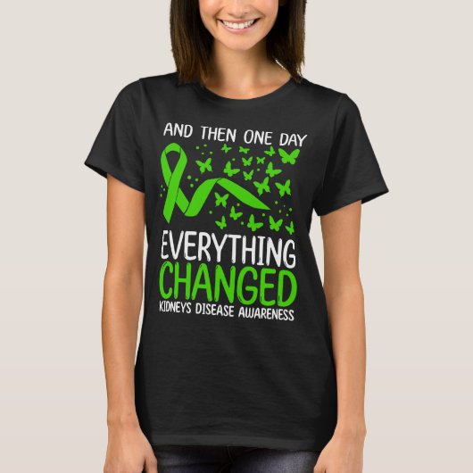 Warrior Ribbon Fighter Kidneys Disease Awareness T-Shirt (Vorderseite)