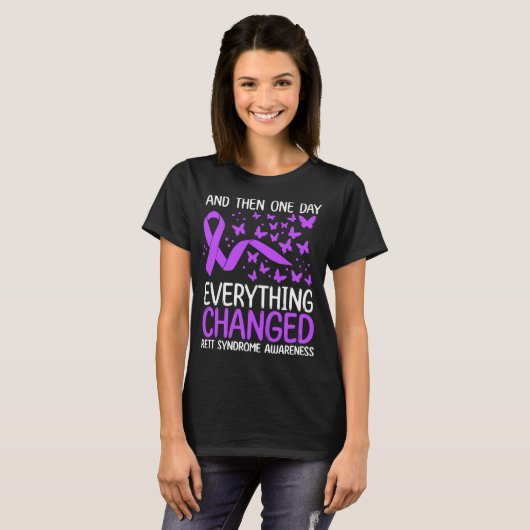 Warrior Ribbon Fighter Rett Syndrome Awareness T-Shirt (Vorne ganz)