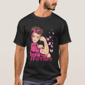 Warrior Rosie Riveter Brustkrebs-Bewusstsein T-Shirt (Vorderseite)