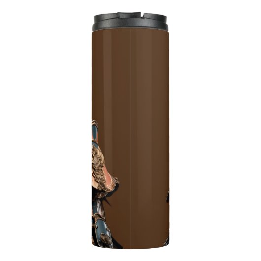 Warrior-Rüstung mit personalisiertem Namen Thermosbecher (Rückseite)