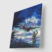 Warrior’s Return Quadratische Wanduhr (Winkel)