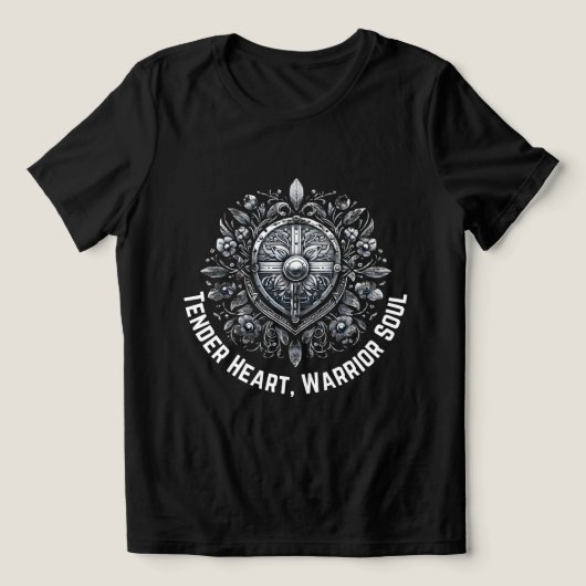 Warrior Soul T-Shirt - Blumenschild Tri-Blend Shirt (Design Vorderseite)
