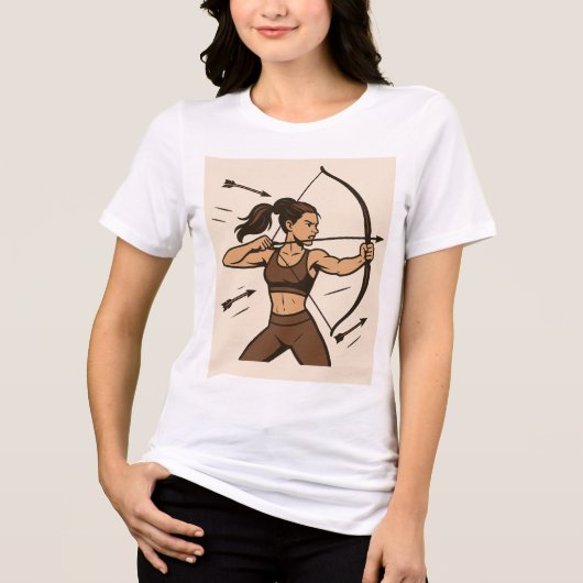 "Warrior Spirit - Girl with Bow & Arrow T-Shirt" Tri-Blend Shirt (Vorderseite)