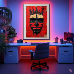 Warrior Spirit Mask - Indigene Stammes-Power Poster