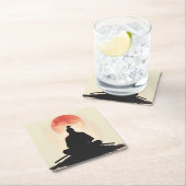 Warrior Spirit Samurai Sunset Meditation Rechteckiger Pappuntersetzer (Vor Ort)