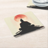 Warrior Spirit Samurai Sunset Meditation Rechteckiger Pappuntersetzer (angewinkelt)