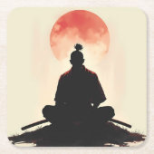 Warrior Spirit Samurai Sunset Meditation Rechteckiger Pappuntersetzer (Vorderseite)