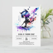 Warrior Spy Ninja Digital Girl Birthday Einladung (Stehend Vorderseite)