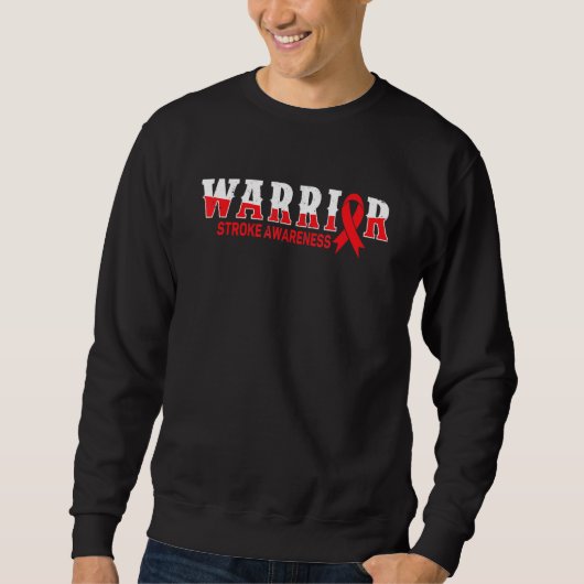 Warrior Stroke Awareness Survivor Retro Brain Red  Sweatshirt (Vorderseite)