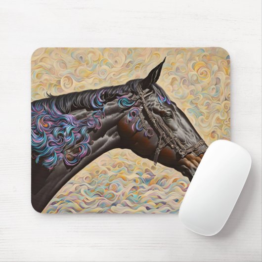 Warrior Style Horse Whimsical Art Mouse Pad Mousepad (Mit Mouse)