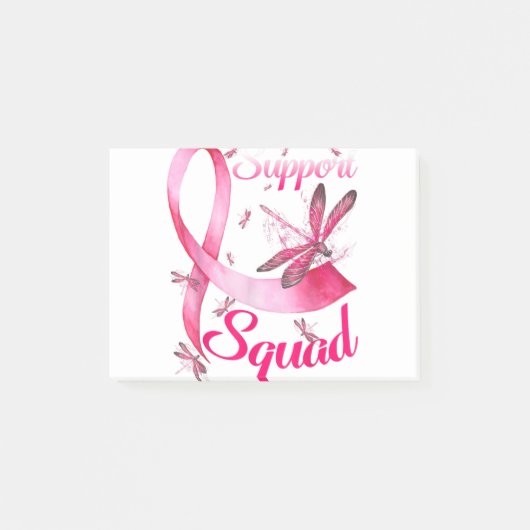 Warrior Support Squad Dragonfly Breast Cancer Awar Post-it Klebezettel (Vorderseite)