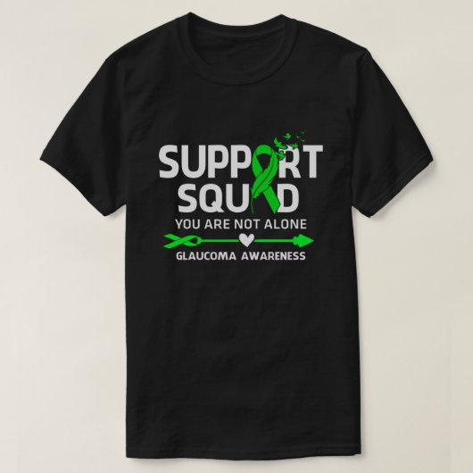 Warrior Support Squad Glaucoma Bewusstsein Feather T-Shirt (Design vorne)