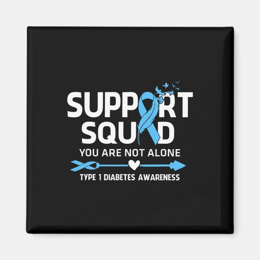 Warrior Support Squad Typ-1-Diabetes-Bewusstsein F Magnet (Vorne)
