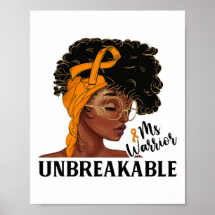 Warrior Unbreakable Black Woman Crps Awareness Poster