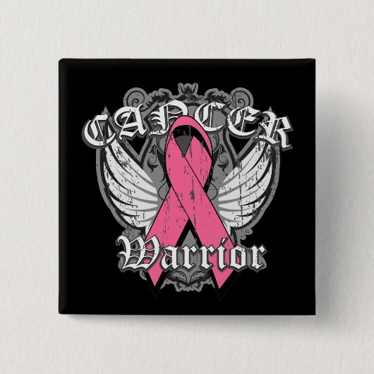 Warrior Vintag Wings - Brustkrebs Button (Vorderseite)