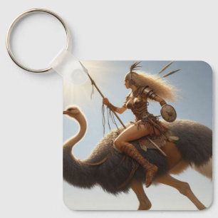 Warriorin auf einem Strauß Schlüsselanhänger