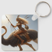 Warriorin auf einem Strauß Schlüsselanhänger (Rückseite)
