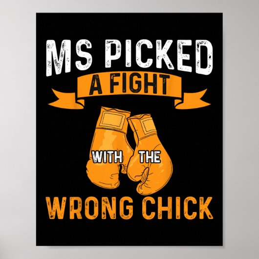 Warriorin Picked a Fight Multiple Sklerose Aware Poster (Vorne)