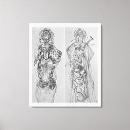 Warriors handgezeichnete Illustrationsmauer Leinwanddruck