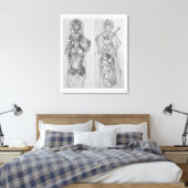 Warriors handgezeichnete Illustrationsmauer Leinwanddruck (Insitu (Schlafzimmer))