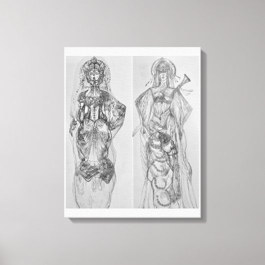 Warriors handgezeichnete Illustrationsmauer Leinwanddruck (Vorderseite)