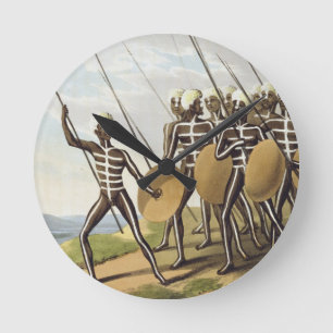 Warriors of New South Wales, engraved by Matthew D Runde Wanduhr