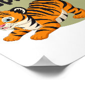 Warrior's spirit Kawaii niedlicher Tigerorange Poster (Ecke)