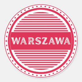 Warsaw City Pride Emblem – Polish Identity Runder Aufkleber
