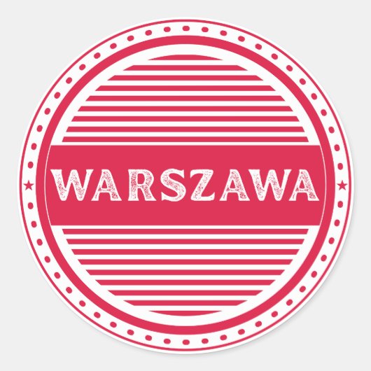 Warsaw City Pride Emblem – Polish Identity Runder Aufkleber (Vorderseite)