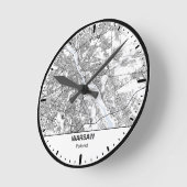 Warsaw Clock City Line Art Runde Wanduhr (Winkel)