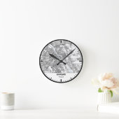 Warsaw Clock City Line Art Runde Wanduhr (Zuhause)