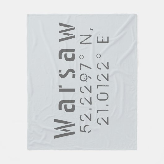 Warsaw Latitude Longitude Fleecedecke (Vorderseite)