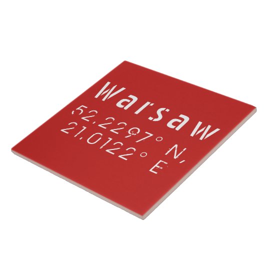 Warsaw Latitude Longitude Fliese (Seite)