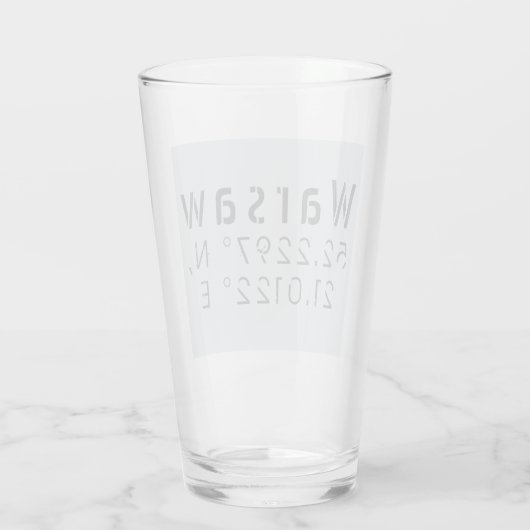 Warsaw Latitude Longitude Glas (Rückseite)
