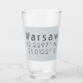 Warsaw Latitude Longitude Glas (Vorderseite)