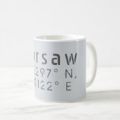 Warsaw Latitude Longitude Kaffeetasse (VorderseiteRechts)