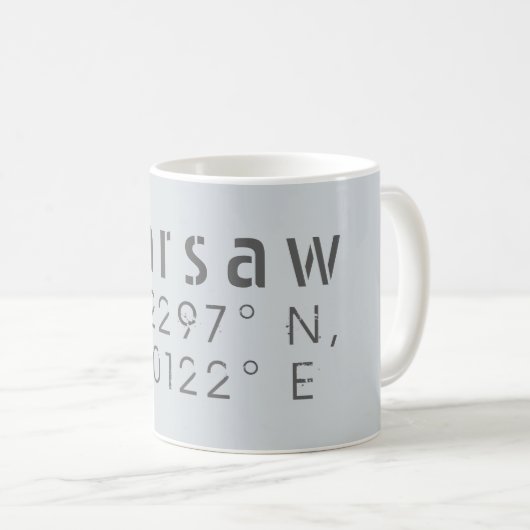 Warsaw Latitude Longitude Kaffeetasse (VorderseiteRechts)