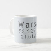 Warsaw Latitude Longitude Kaffeetasse (Vorderseite Links)
